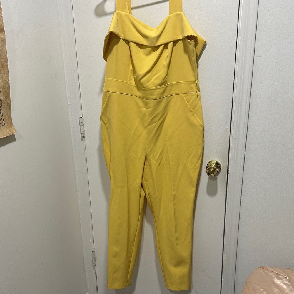 New York & Company Mustard Jumpsuit